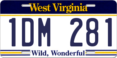 WV license plate 1DM281