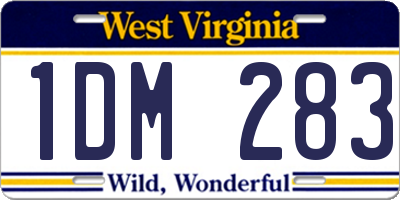 WV license plate 1DM283