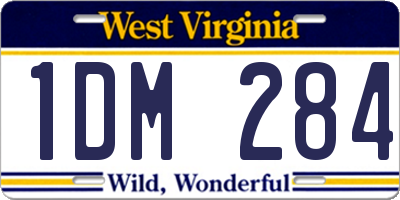 WV license plate 1DM284