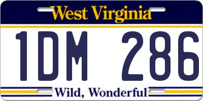 WV license plate 1DM286