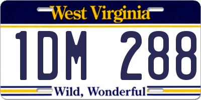 WV license plate 1DM288