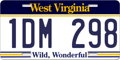 WV license plate 1DM298