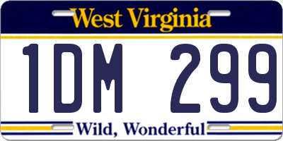 WV license plate 1DM299