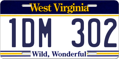 WV license plate 1DM302