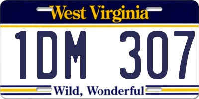 WV license plate 1DM307