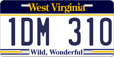WV license plate 1DM310