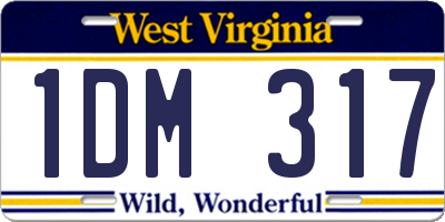 WV license plate 1DM317