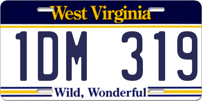 WV license plate 1DM319