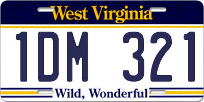 WV license plate 1DM321