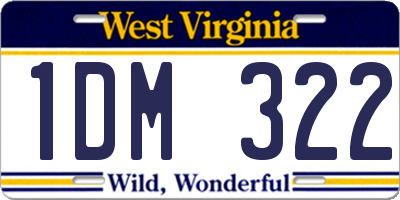 WV license plate 1DM322