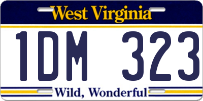 WV license plate 1DM323