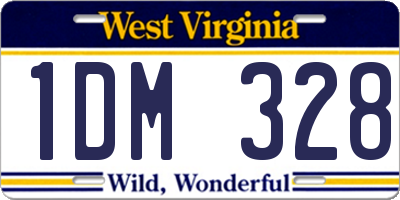 WV license plate 1DM328