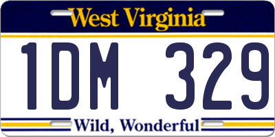 WV license plate 1DM329