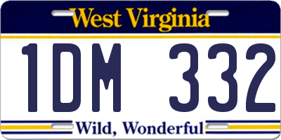 WV license plate 1DM332