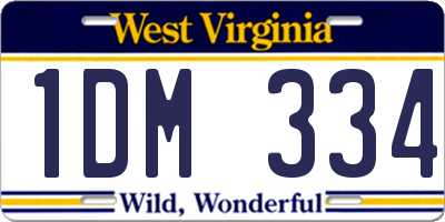 WV license plate 1DM334