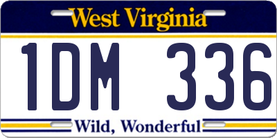 WV license plate 1DM336