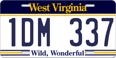 WV license plate 1DM337