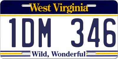 WV license plate 1DM346