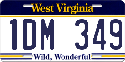 WV license plate 1DM349