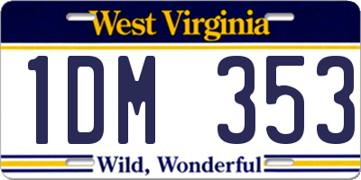 WV license plate 1DM353