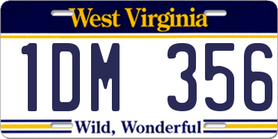 WV license plate 1DM356