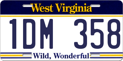 WV license plate 1DM358