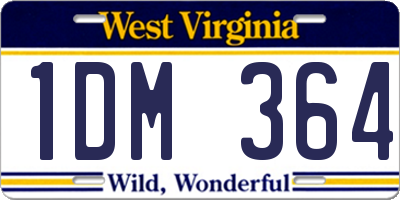 WV license plate 1DM364