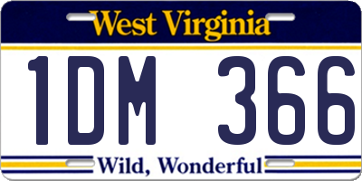 WV license plate 1DM366