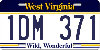WV license plate 1DM371