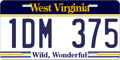 WV license plate 1DM375