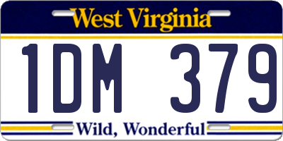WV license plate 1DM379