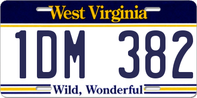 WV license plate 1DM382