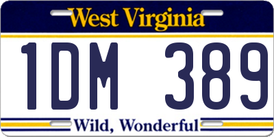 WV license plate 1DM389