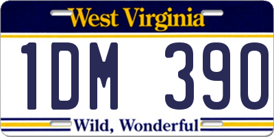 WV license plate 1DM390