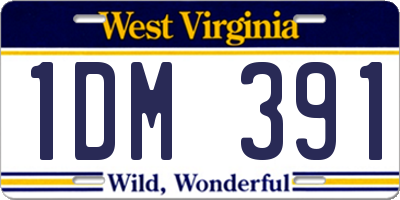 WV license plate 1DM391