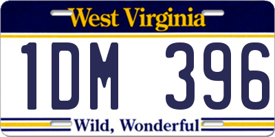 WV license plate 1DM396