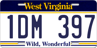 WV license plate 1DM397