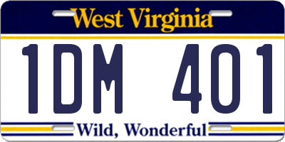 WV license plate 1DM401