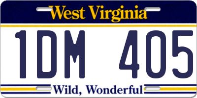 WV license plate 1DM405