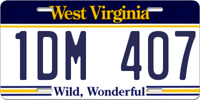WV license plate 1DM407