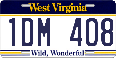 WV license plate 1DM408