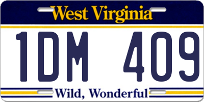 WV license plate 1DM409