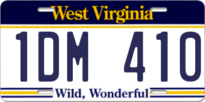 WV license plate 1DM410