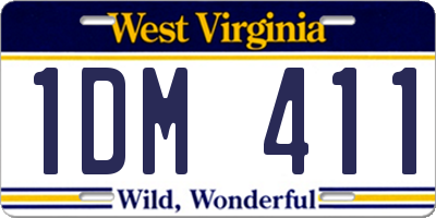 WV license plate 1DM411