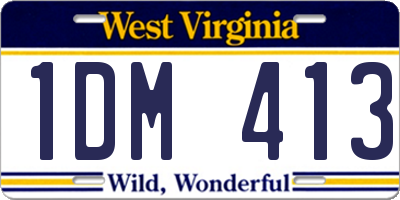 WV license plate 1DM413