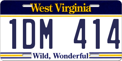 WV license plate 1DM414