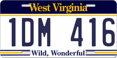 WV license plate 1DM416
