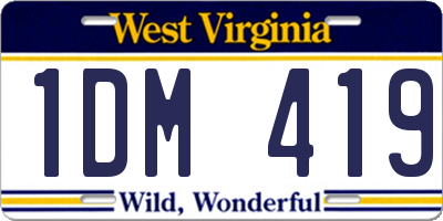 WV license plate 1DM419