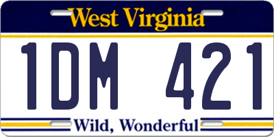 WV license plate 1DM421