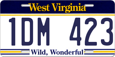 WV license plate 1DM423